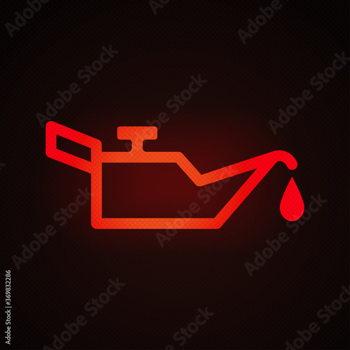 Engine oil warning light vector illustration.