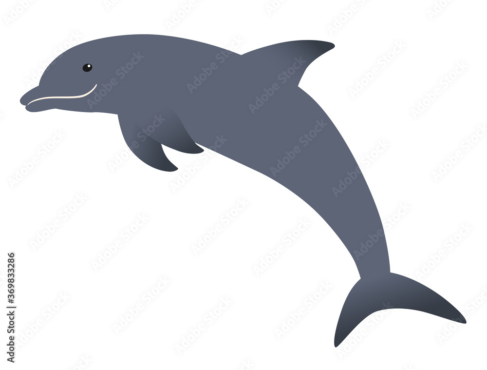 Fototapeta premium ジャンプするイルカのイラスト