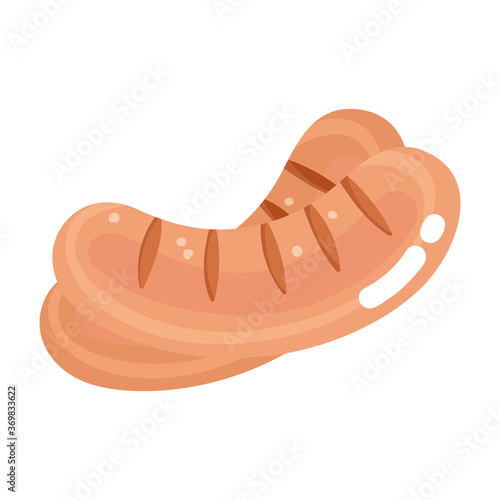 fast food sausages snack cartoon isolated icon white background