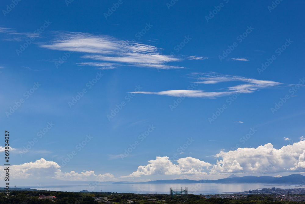 Obraz premium 牟礼岡から見る鹿児島市街地と錦江湾 