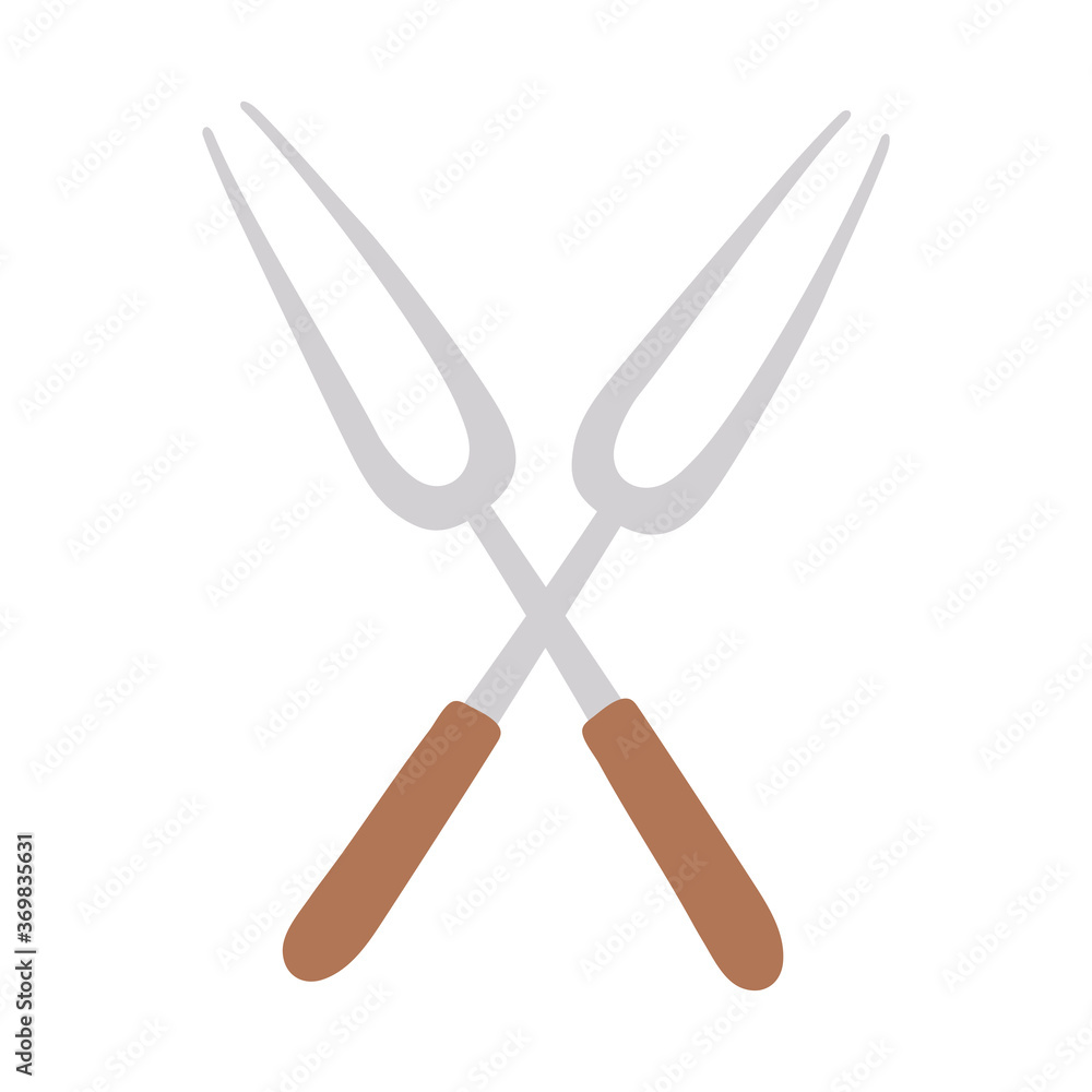 crossed forks kitchen utensil steel isolated icon design white background crossed forks kitchen utensil steel isolated icon design white background