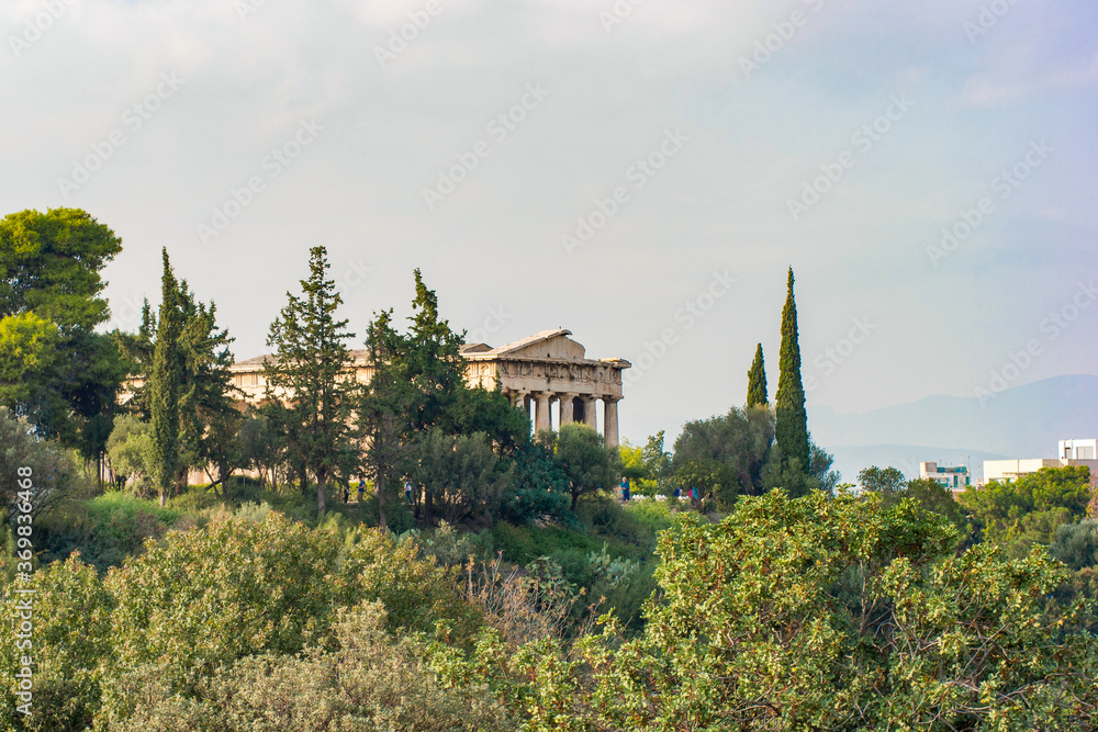 Naklejka premium Temple of Hephaestus, Hephaisteion from far 