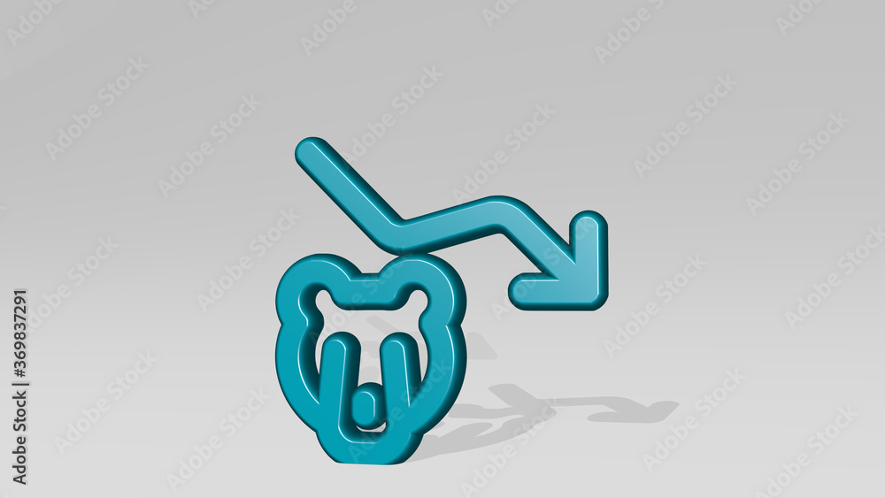 SAVING DOG GUARD DECREASE made by 3D illustration of a shiny metallic sculpture with the shadow on light background. concept and money SAVING DOG GUARD DECREASE made by 3D illustration of a shiny metallic sculpture with the shadow on light background. concept and money
