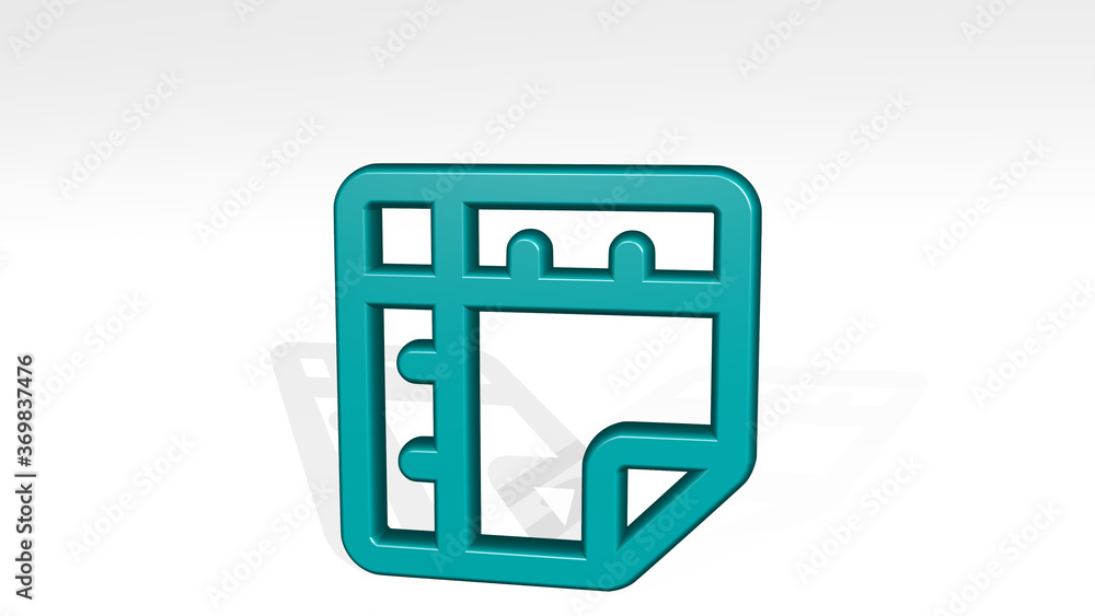 grid ruler from a perspective with the shadow. A thick sculpture made of metallic materials of 3D rendering. background and illustration grid ruler from a perspective with the shadow. A thick sculpture made of metallic materials of 3D rendering. background and illustration