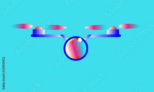 Fotografia drone icon with action camera stock vector