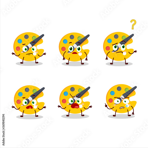 Cartoon character of color palette with what expression