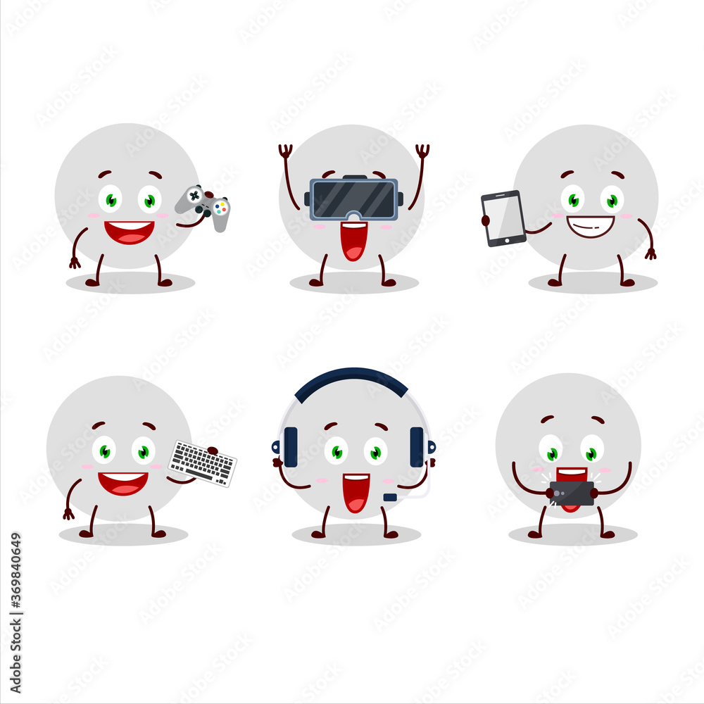 Volley ball cartoon character are playing games with various cute emoticons Volley ball cartoon character are playing games with various cute emoticons