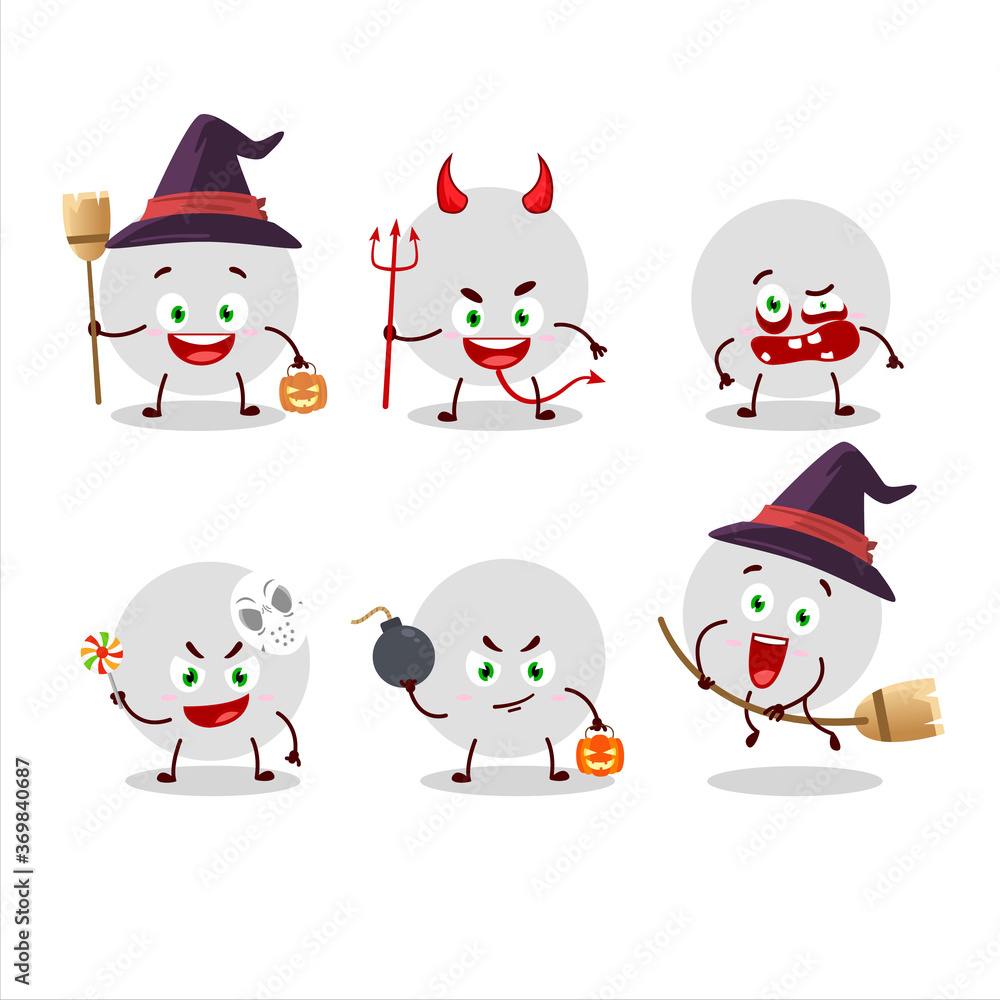 Halloween expression emoticons with cartoon character of volley ball Halloween expression emoticons with cartoon character of volley ball