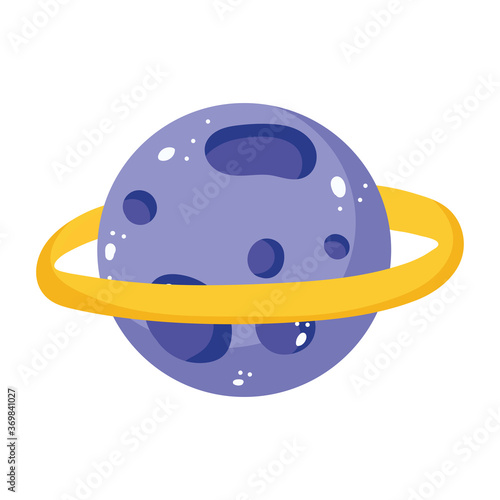 planet saturn solar system cartoon isolated icon design white background