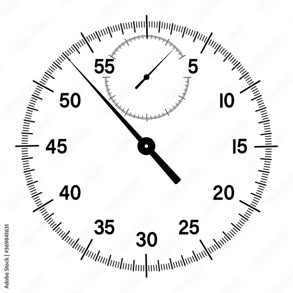 mechanical stopwatch dial with hands. Countdown, speed measurement. Black and white vector mechanical stopwatch dial with hands. Countdown, speed measurement. Black and white vector