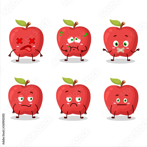 Apple cartoon in character with nope expression photo
