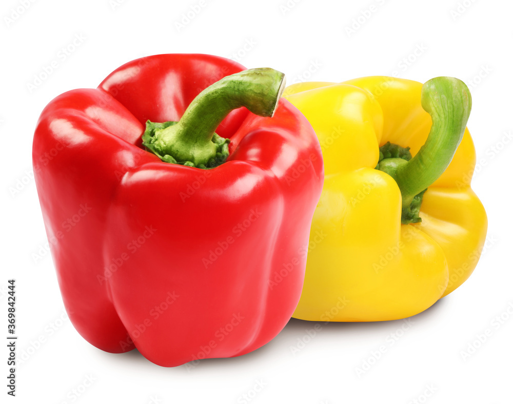 Fresh different bell peppers on white background Fresh different bell peppers on white background