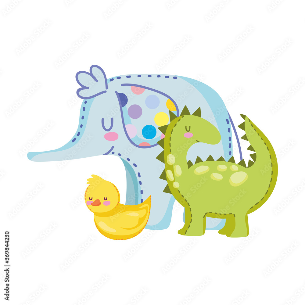 toys object for small kids to play cartoon, dinosaur duck and elephant toys object for small kids to play cartoon, dinosaur duck and elephant