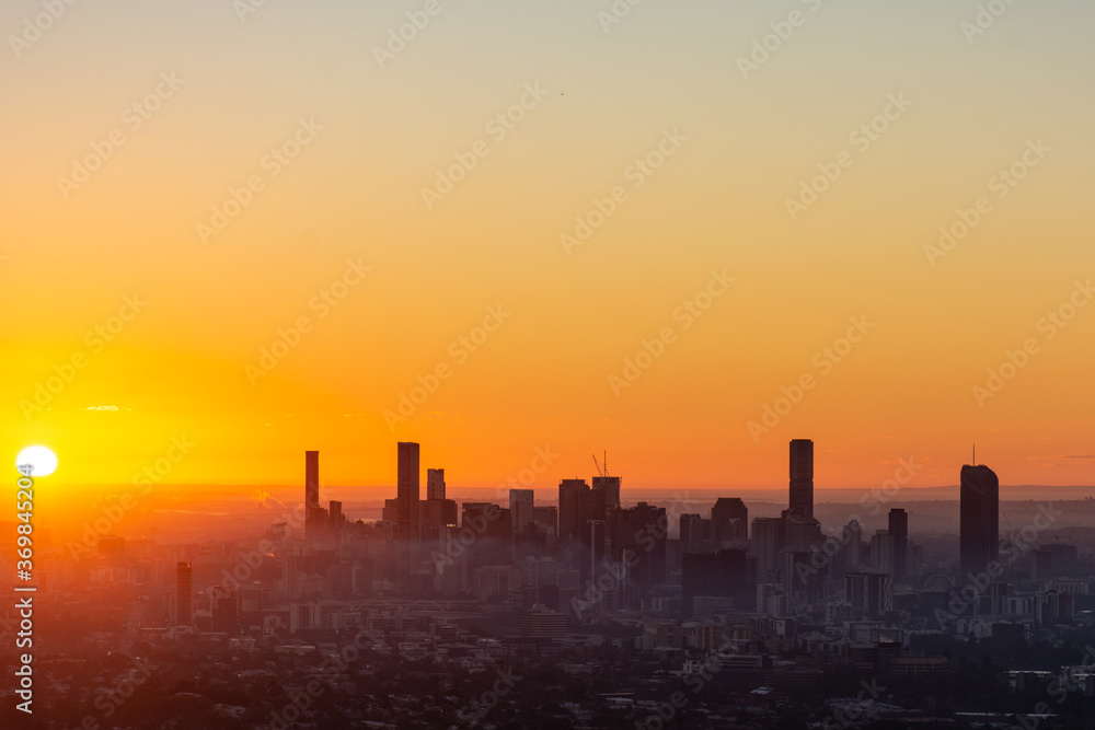 Sunset over the city