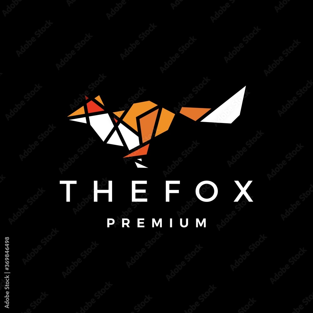 fox geometric tech logo vector icon illustration fox geometric tech logo vector icon illustration