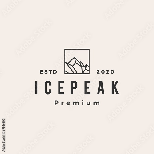icepeak mount hipster vintage logo vector icon illustration
