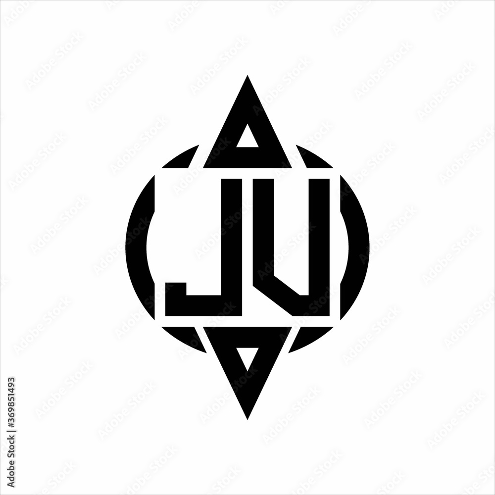 JV Logo with circle rounded combine triangle top and bottom side design template JV Logo with circle rounded combine triangle top and bottom side design template
