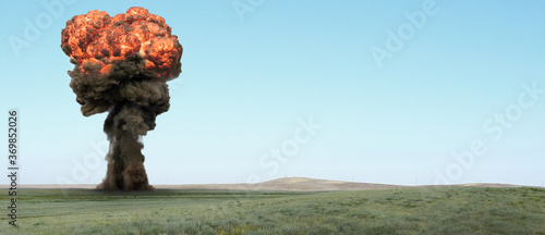 Explosion, nuclear bomb test.