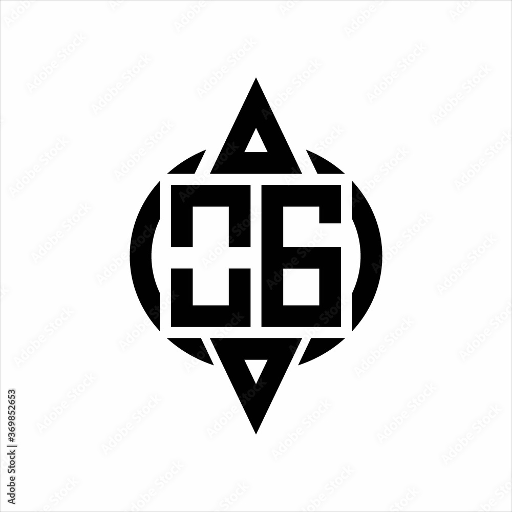 OG Logo with circle rounded combine triangle top and bottom side design template on white background OG Logo with circle rounded combine triangle top and bottom side design template on white background