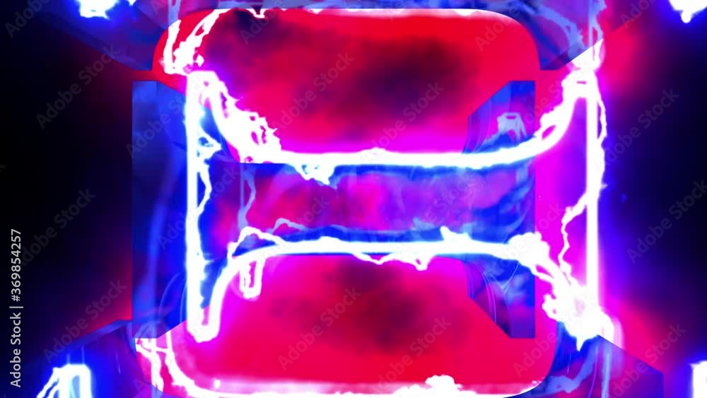 Ethereum sign reveal animation. Blue and red color energy style. 4K 3D rendered video.