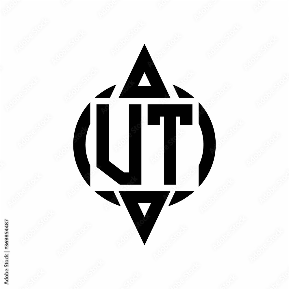 VT Logo with circle rounded combine triangle top and bottom side design template on white background VT Logo with circle rounded combine triangle top and bottom side design template on white background