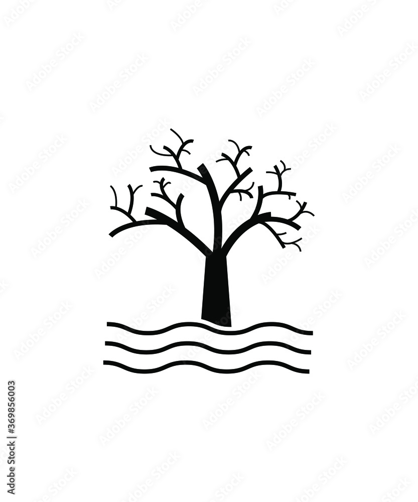 Fototapeta premium tree in water icon,vector best flat icon.