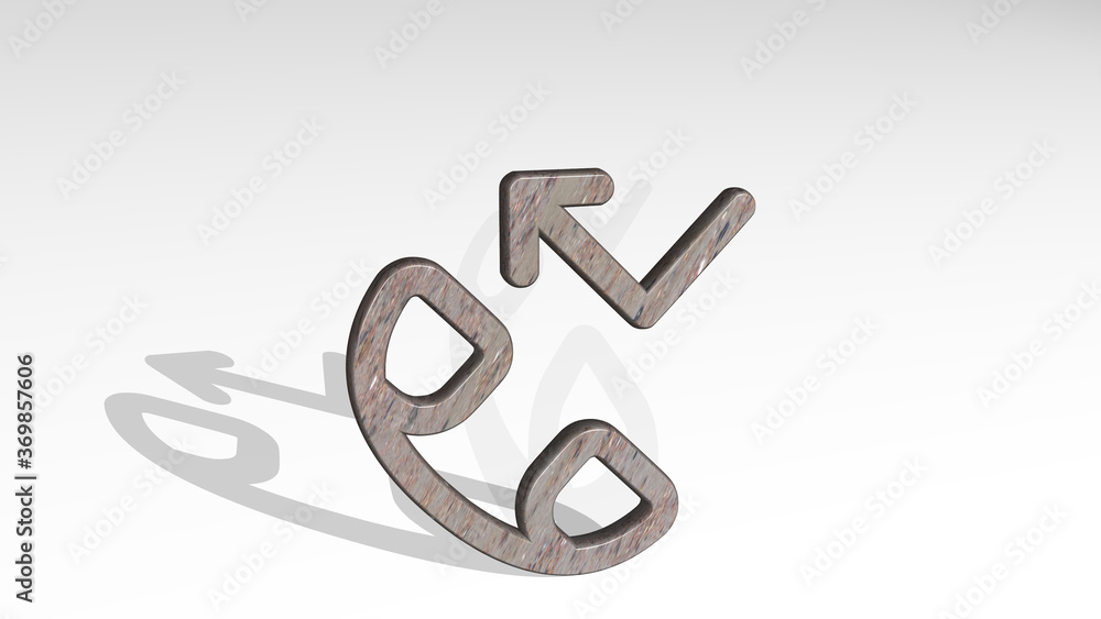 PHONE ACTIONS MISSED CALL casting shadow from a perspective. A thick sculpture made of metallic materials of 3D rendering. mobile and business PHONE ACTIONS MISSED CALL casting shadow from a perspective. A thick sculpture made of metallic materials of 3D rendering. mobile and business