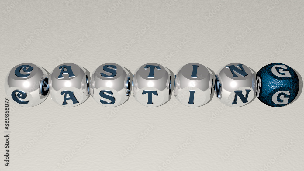 combination of casting built by cubic letters from the top perspective, excellent for the concept presentation. background and illustration combination of casting built by cubic letters from the top perspective, excellent for the concept presentation. background and illustration
