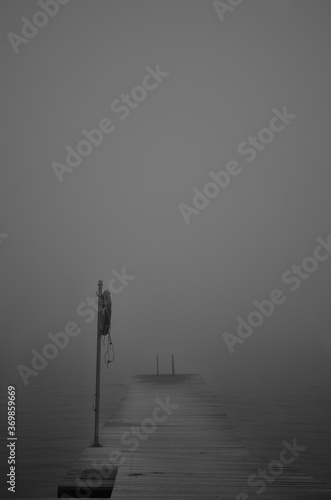Pier in fog