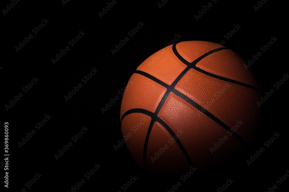 Basket Ball over Black Background