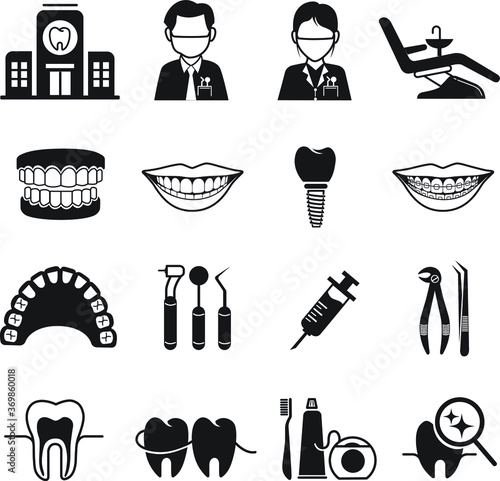 dental icon set
