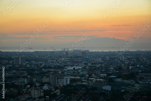 Quezon city overview during afternoon sunset in Quezon City, Philippines © walterericsy