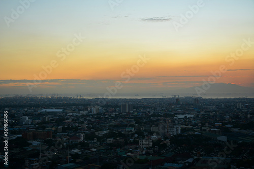 Quezon city overview during afternoon sunset in Quezon City, Philippines © walterericsy