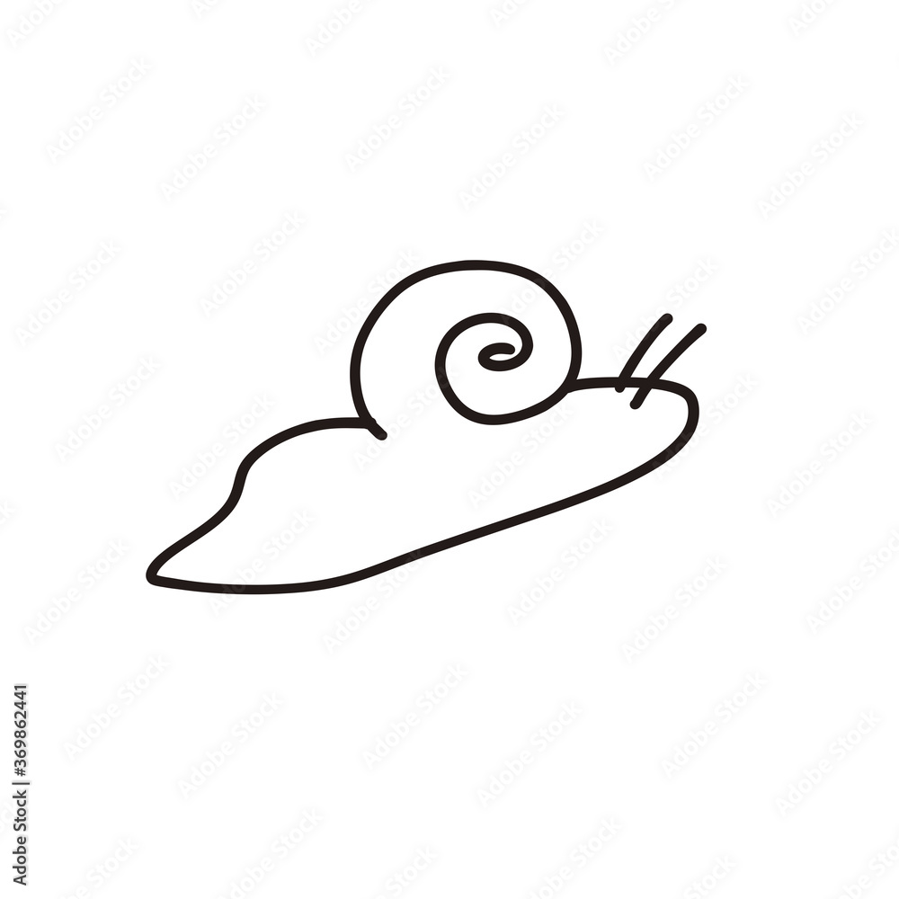 シンプルなかたつむりの線画 シンプルなかたつむりの線画