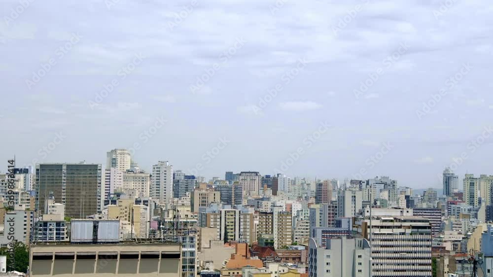 B-roll stabilising shot of the skyline of buildings of São Paulo, the largest city of Brazil, of the 5 biggest in the world. Blue sky for a grey city. B-roll stabilising shot of the skyline of buildings of São Paulo, the largest city of Brazil, of the 5 biggest in the world. Blue sky for a grey city.