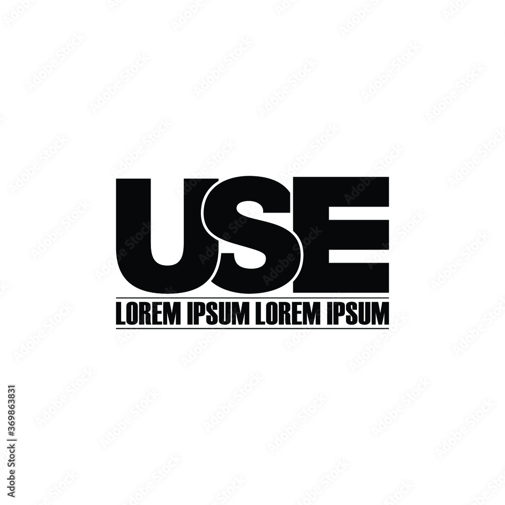 Letter USE simple logo design vector Letter USE simple logo design vector
