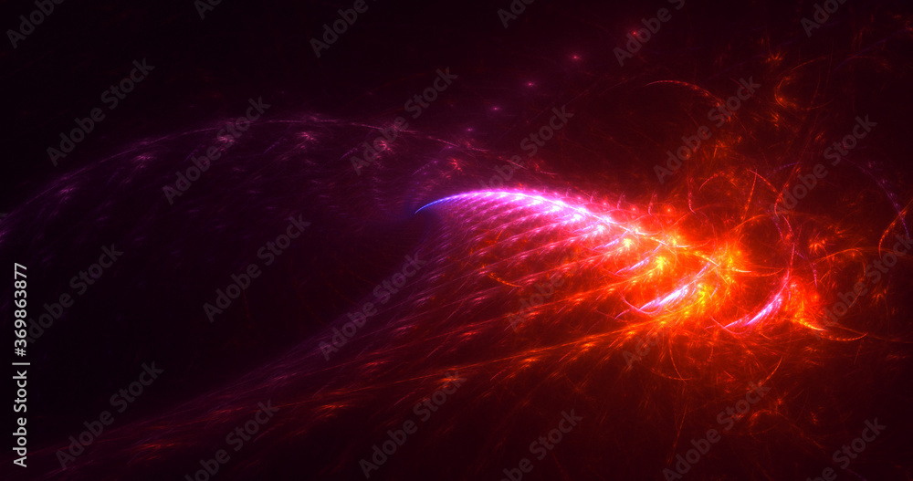 Fototapeta premium 3D rendering abstract red fractal light background