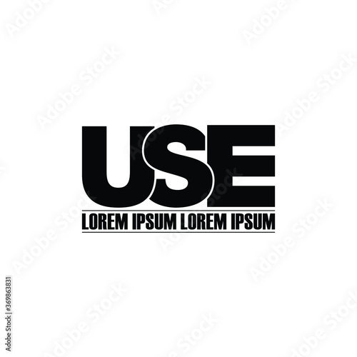 Letter USE simple logo design vector
