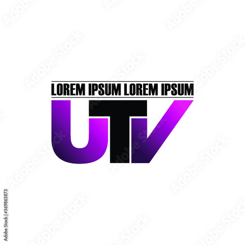 Letter UTV monogram logo design vector