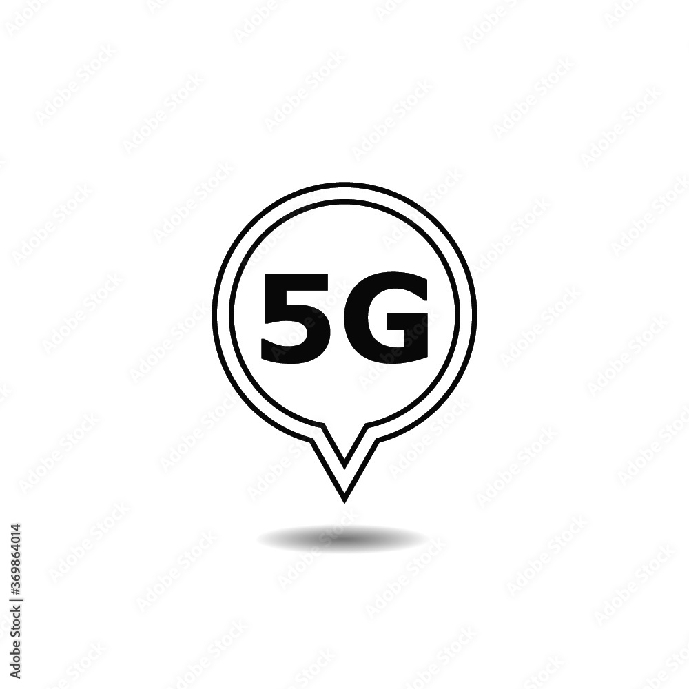 5g wi-fi technology icon. Wifi wireless network sign with shadow 5g wi-fi technology icon. Wifi wireless network sign with shadow