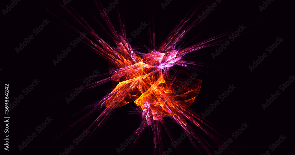 3D rendering abstract red fractal light background 3D rendering abstract red fractal light background