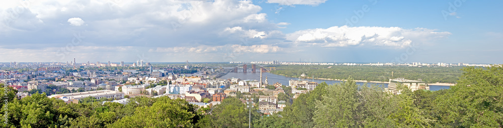 Aerial panoramic view of right-bank Kiev and away Aerial panoramic view of right-bank Kiev and away
