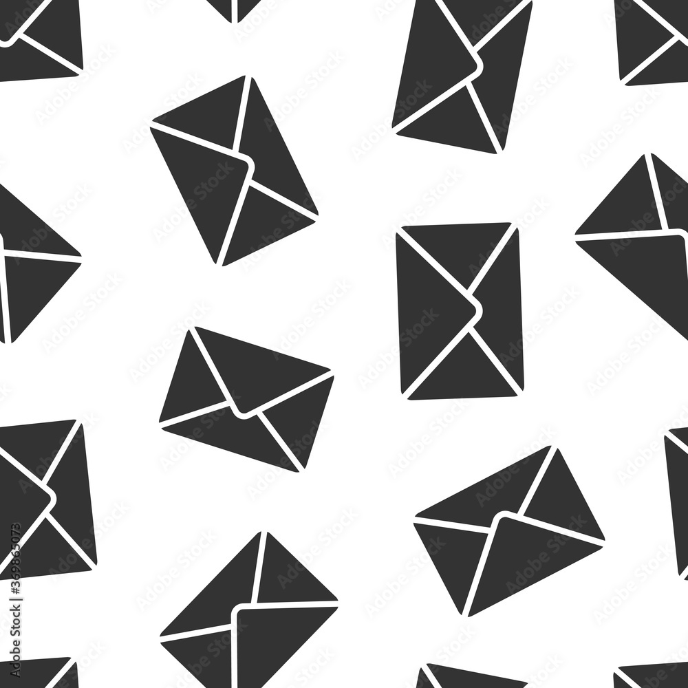 Email message icon in flat style. Mail document vector illustration on white isolated background. Message correspondence seamless pattern business concept. Email message icon in flat style. Mail document vector illustration on white isolated background. Message correspondence seamless pattern business concept.