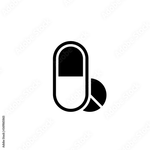 Simple flat minimalist medicine of pills
