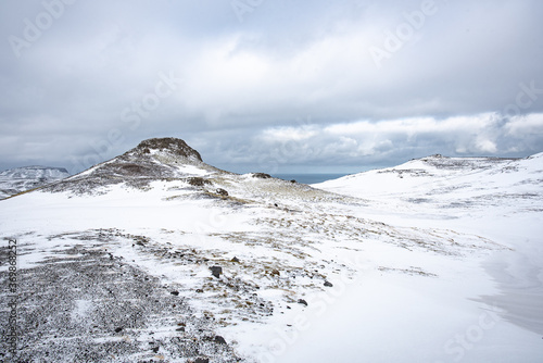 Iceland beautiful winter landscape 