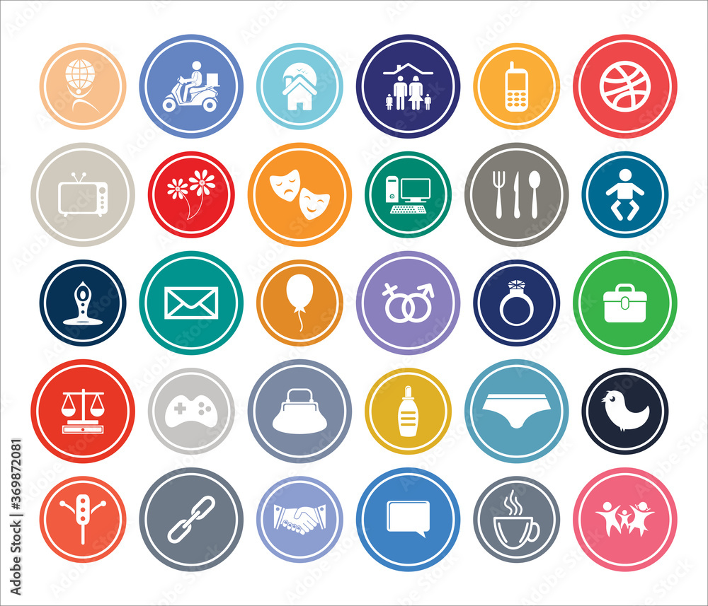Family Infographic Round design Icon Sets For Web, App And Design. Family Infographic Round design Icon Sets For Web, App And Design.