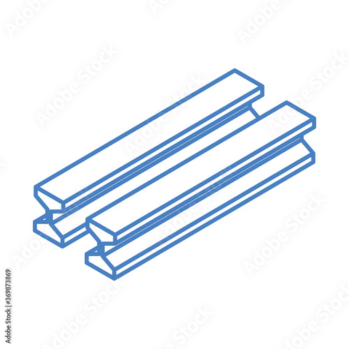isometric repair construction steel beam work tool and equipment linear style icon design