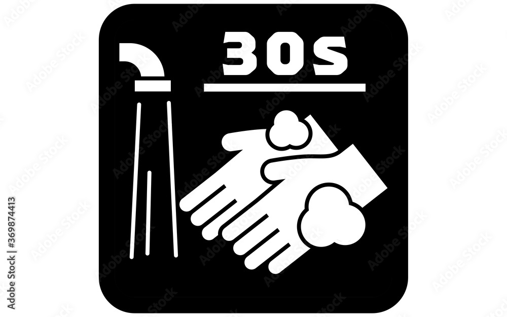 30秒かけて手を洗うことを推奨するイラスト Stock Vector Adobe Stock