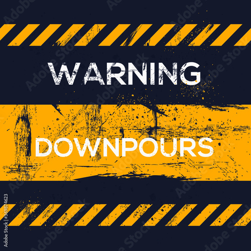 Warning sign (downpours), vector illustration.	