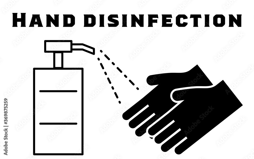 Obraz premium スプレー式の手指消毒のイラスト